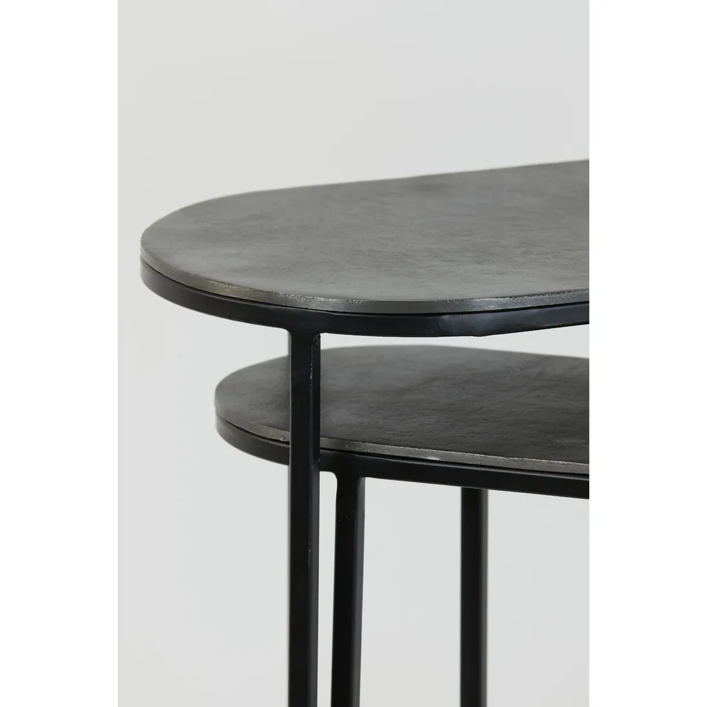 Set de 2 tables d'appoint Bocov Light & Living antique plomb et noir - 4
