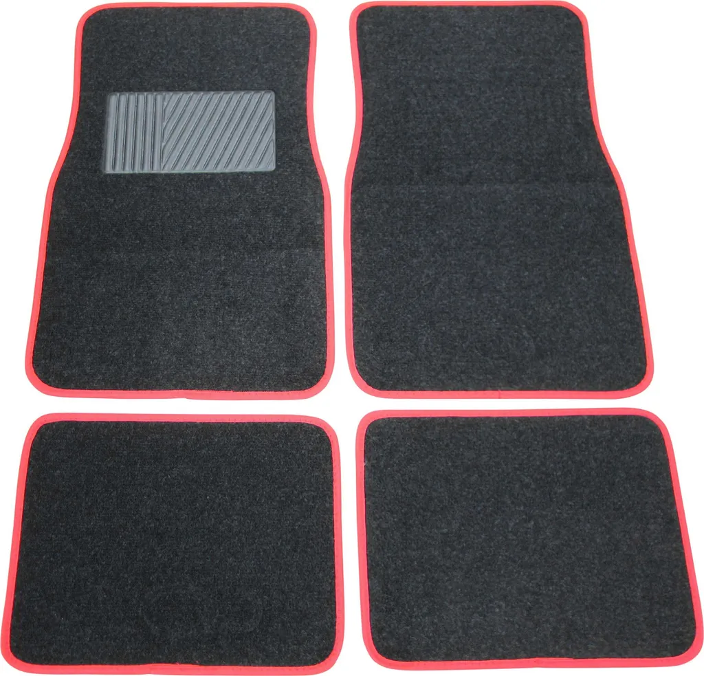 Tappetini Interni Auto Nero Rosso - Moquette Tecnica per Veicoli
