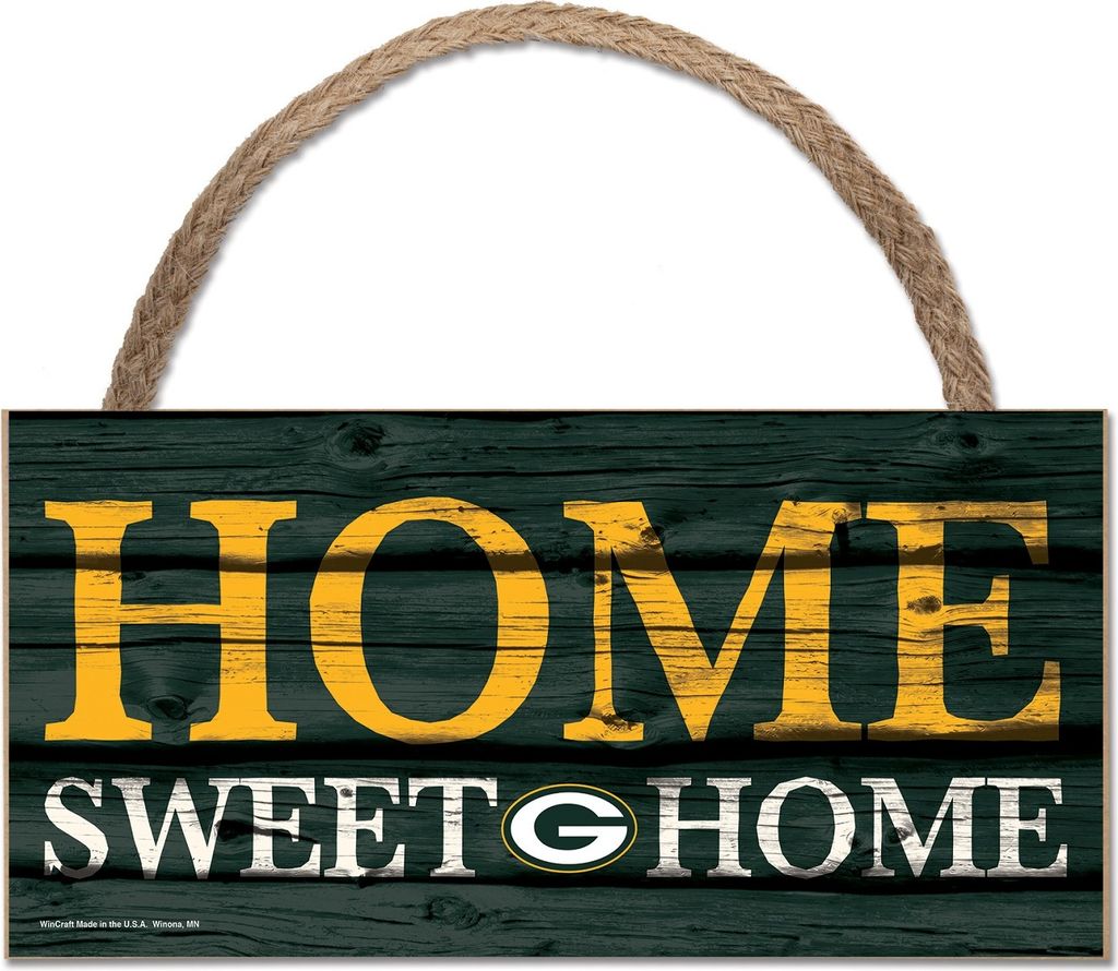 NFL Green Bay Packers Home Sweet Wood Sign Holzschild Tür- / Wand-schmuck