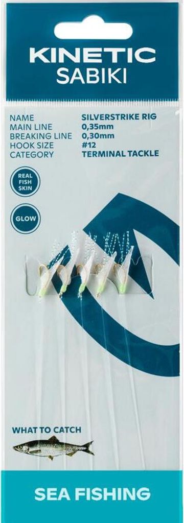 Kinetic Sabiki SilverStrike #12 Fishskin/Flash Heringsvorfach Heringssystem