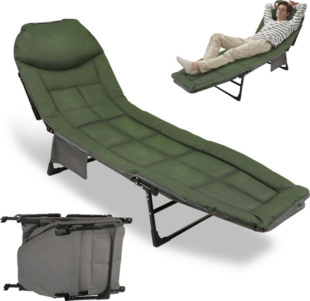 Jopassy Karpfenliege Angelliege XXL höhenverstellbare und stabile klappbar Liegestühle