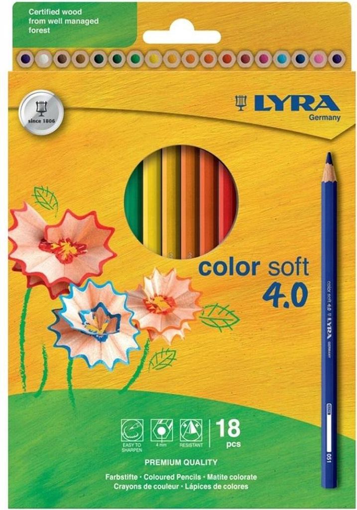 Pastelky Color Soft 4.0 Hangable, 18 farieb – Lyra Obrázok produktu 