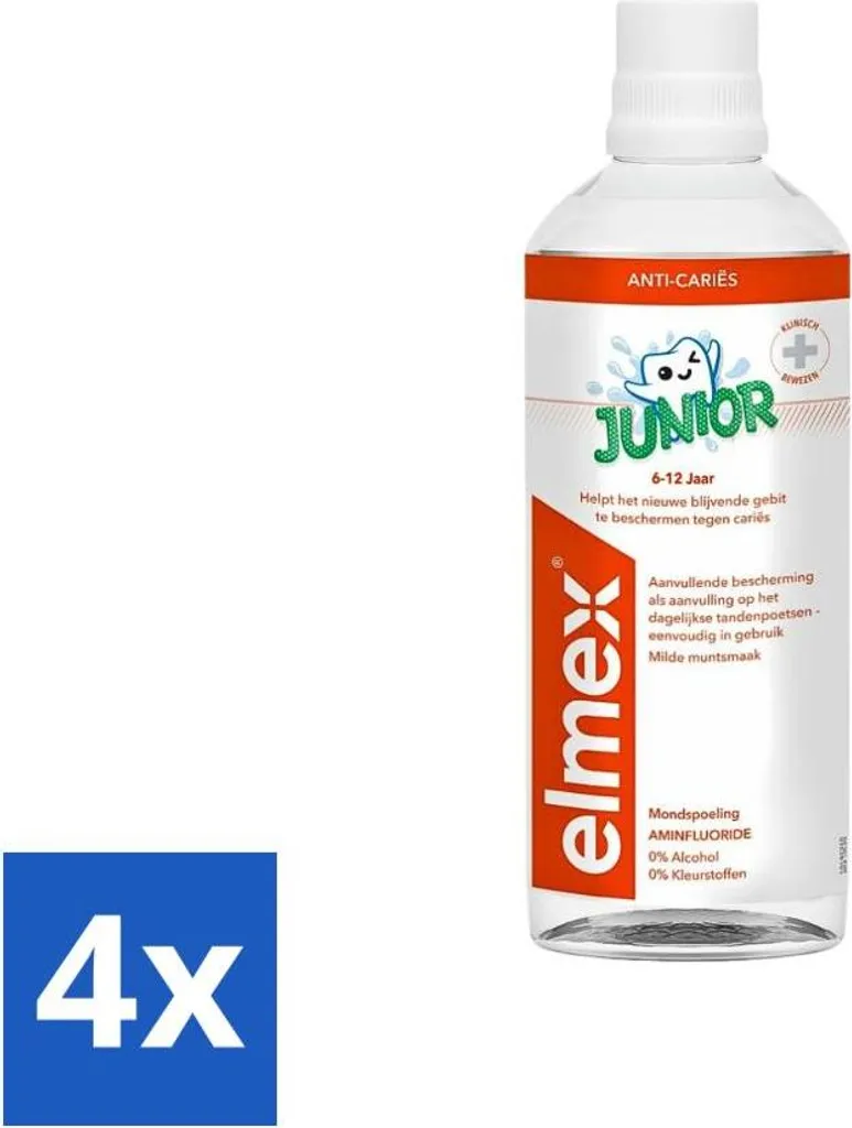 Multipack 4x Elmex Junior Collutorio 400ml - Protezione Olaflur
