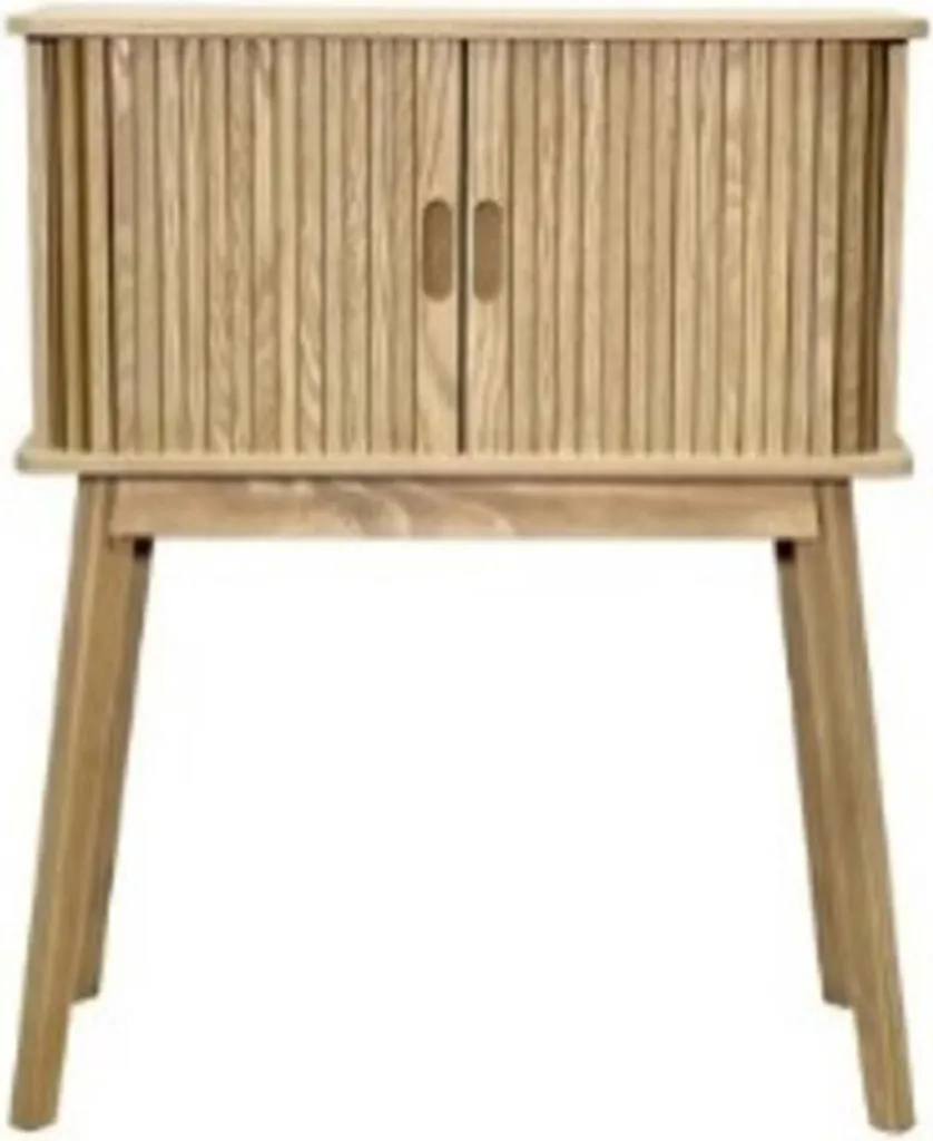 Petite Commode de Chambre Design Eloy Versa 3 Tiroirs Gris et Bois