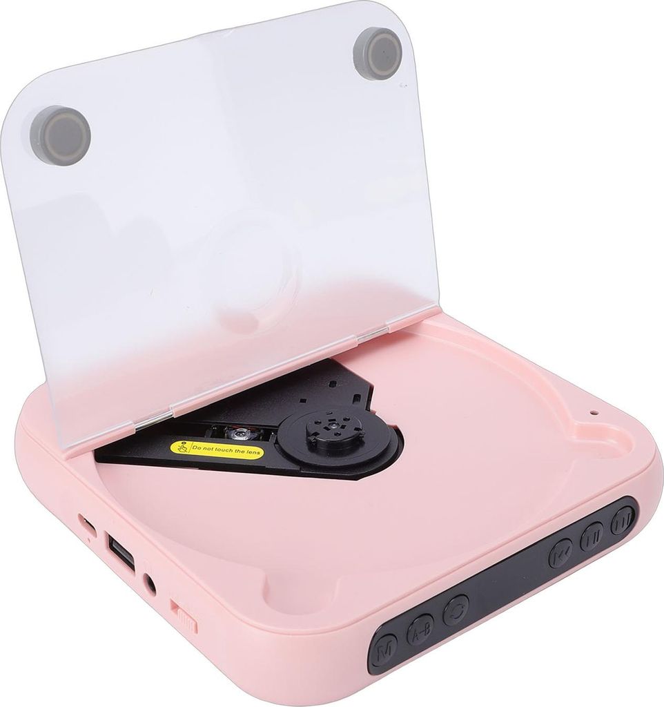 Tragbarer CD-Player mit zwei Stereolautsprechern, Bluetooth 5.3, wiederaufladbaren Kopfhörern, LCD-Display für zu Hause, im Auto und im Freien, U...