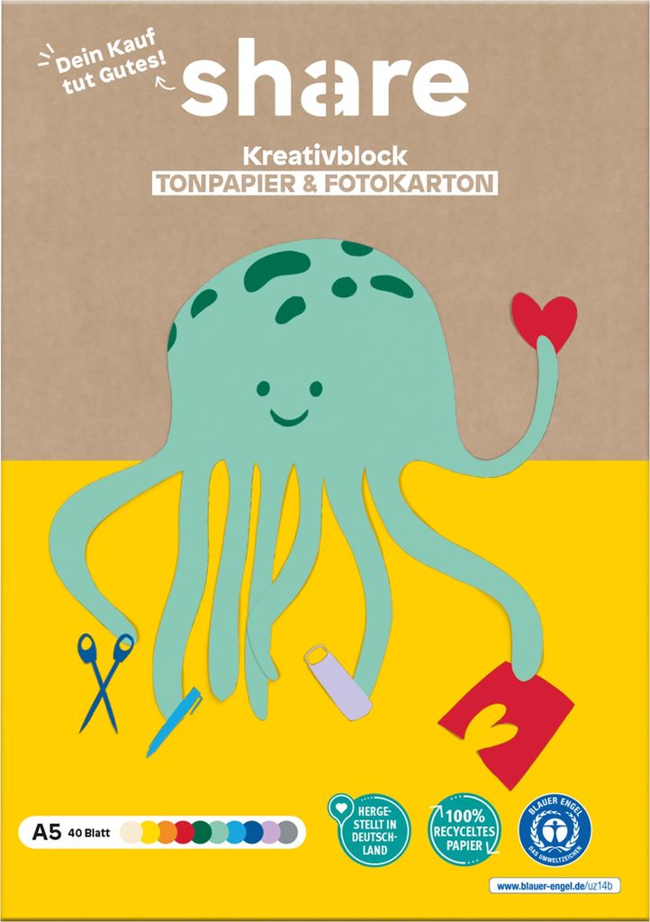 Bastelblock 4-0013 sortiert A5 40 Packung mit 14 Stück