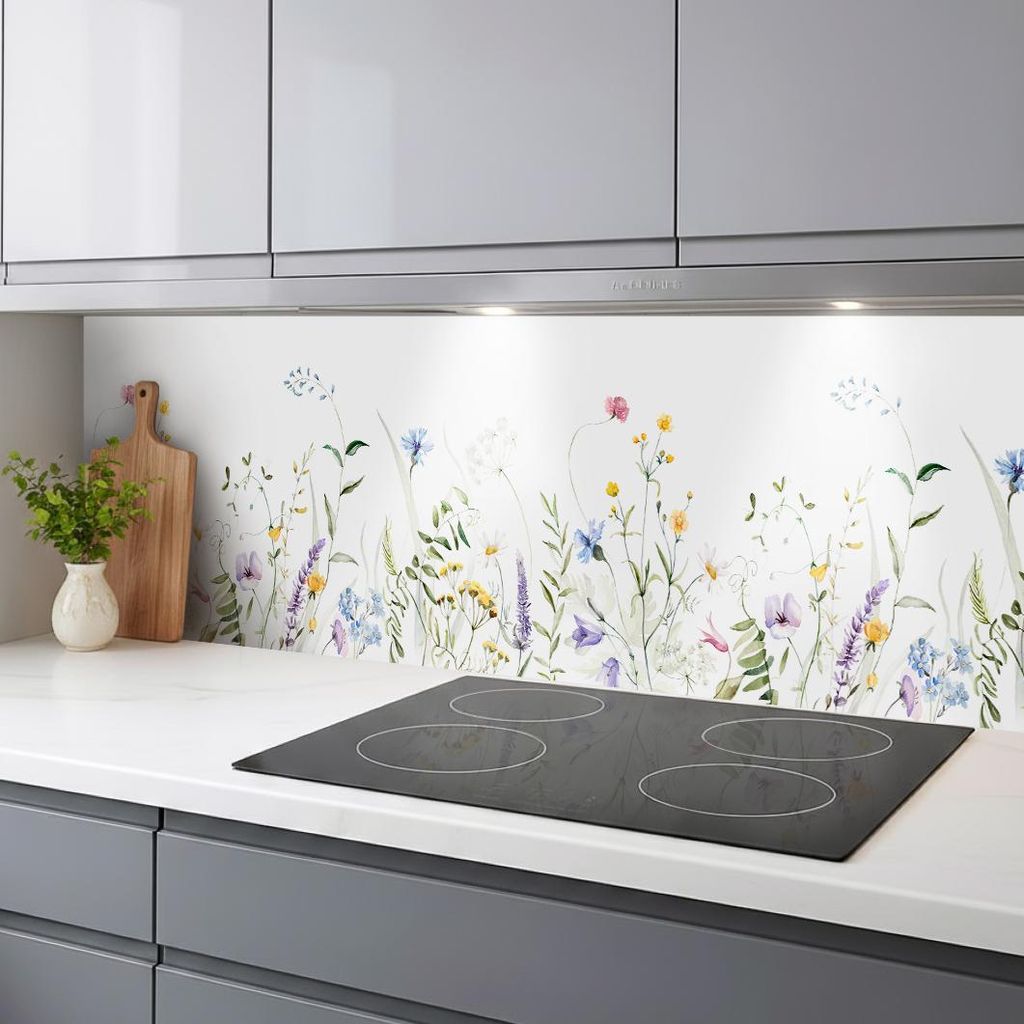 Küchenrückwand Sommerblumen 60x200 cm, Spritzschutz Küche, Produktbild 