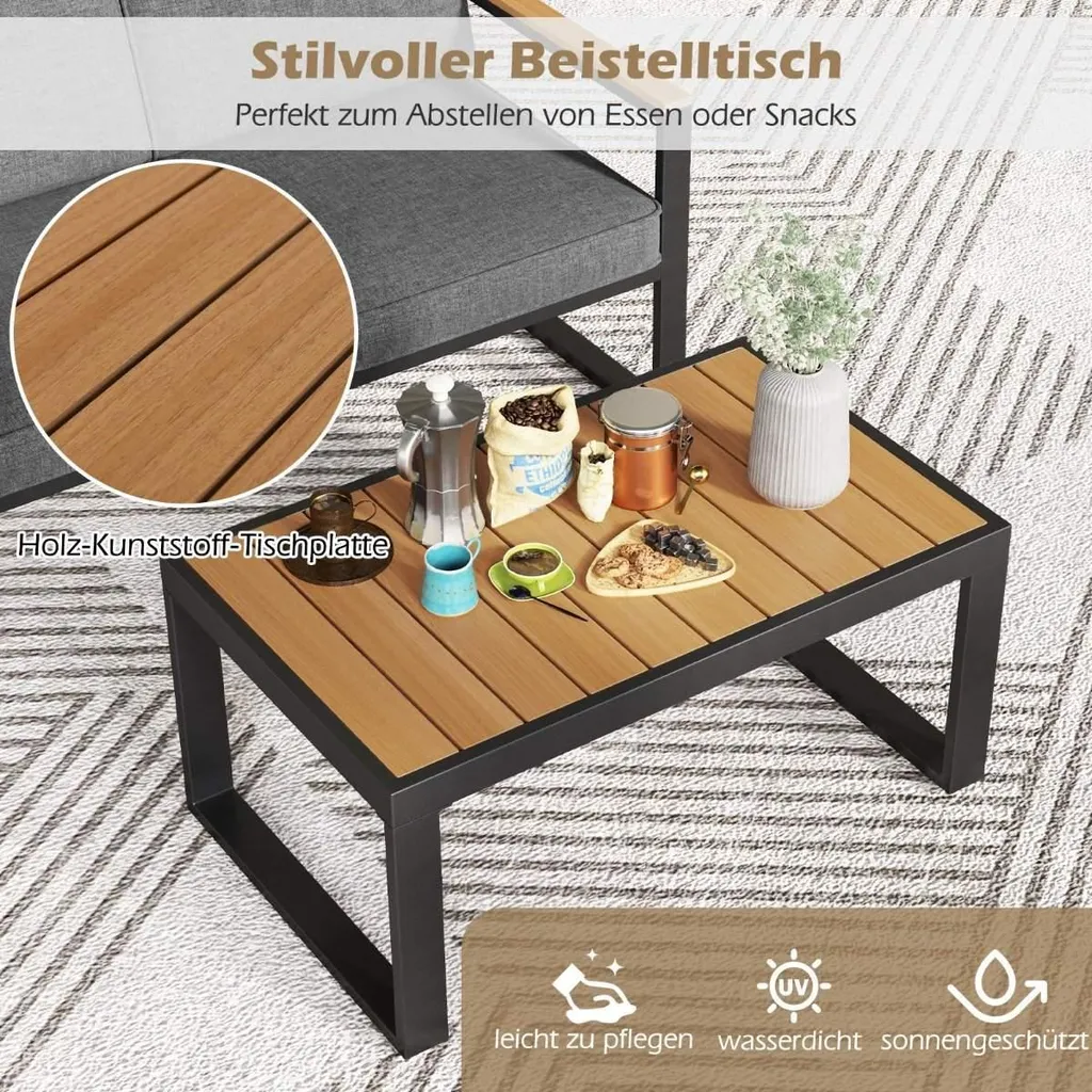 Ensemble de balcon robuste en aluminium gris résistant aux intempéries - 5