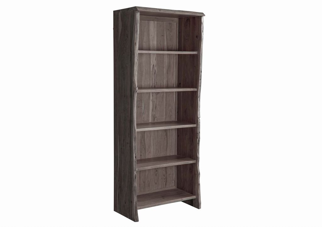 MASSIVMOEBEL24 Regal Akazie 81x45x204 grau lackiert PURE ACACIA #408