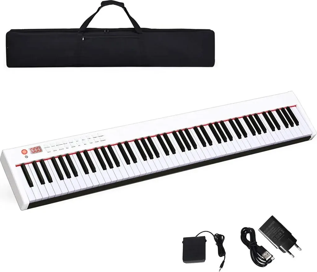 Clavier piano numérique 88 touches blanc pour enfants avec Bluetooth