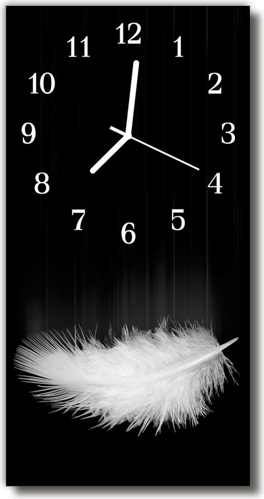 Tulup Glasuhr Wanduhr Küchenuhr Echt-Glas 30x60 Feder Schwarz