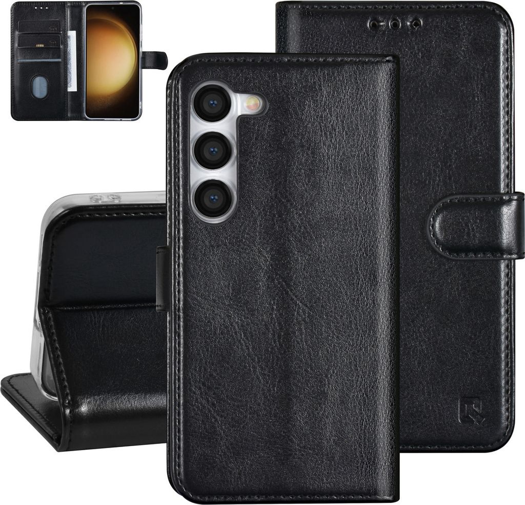 UNIQ Accessory Galaxy S23 Book type case - Card holder for 3 cards - Magnetic closure - Black