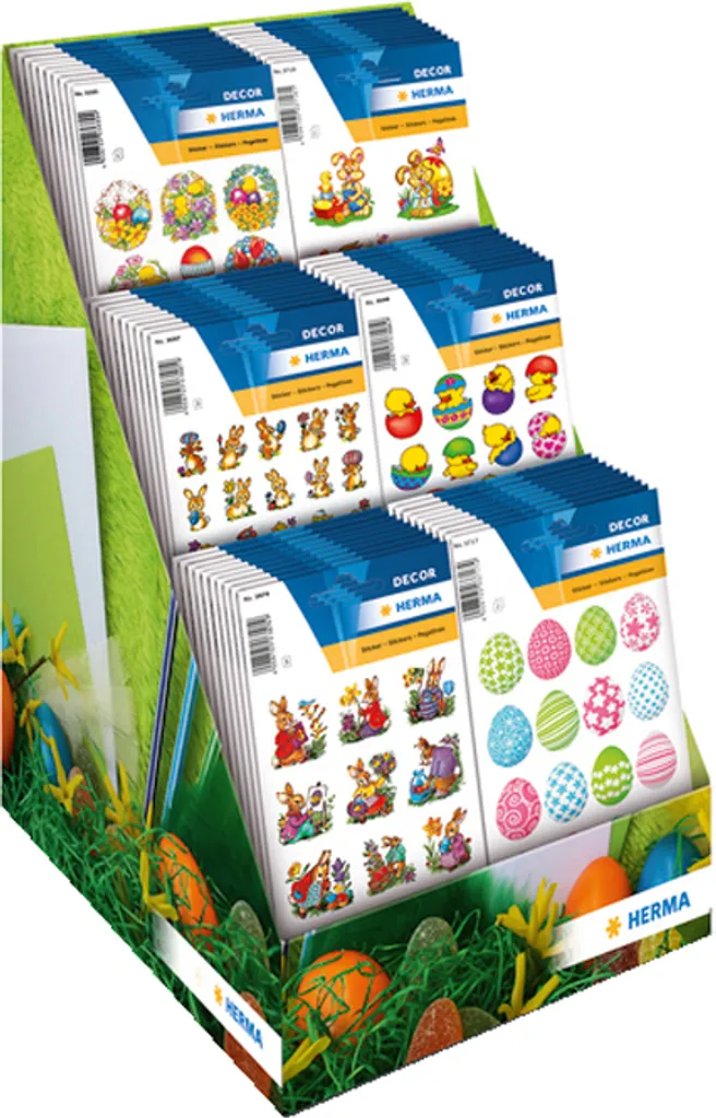 Autocollants Pâques HERMA 3047 Classic en Présentoir - Motifs Variés