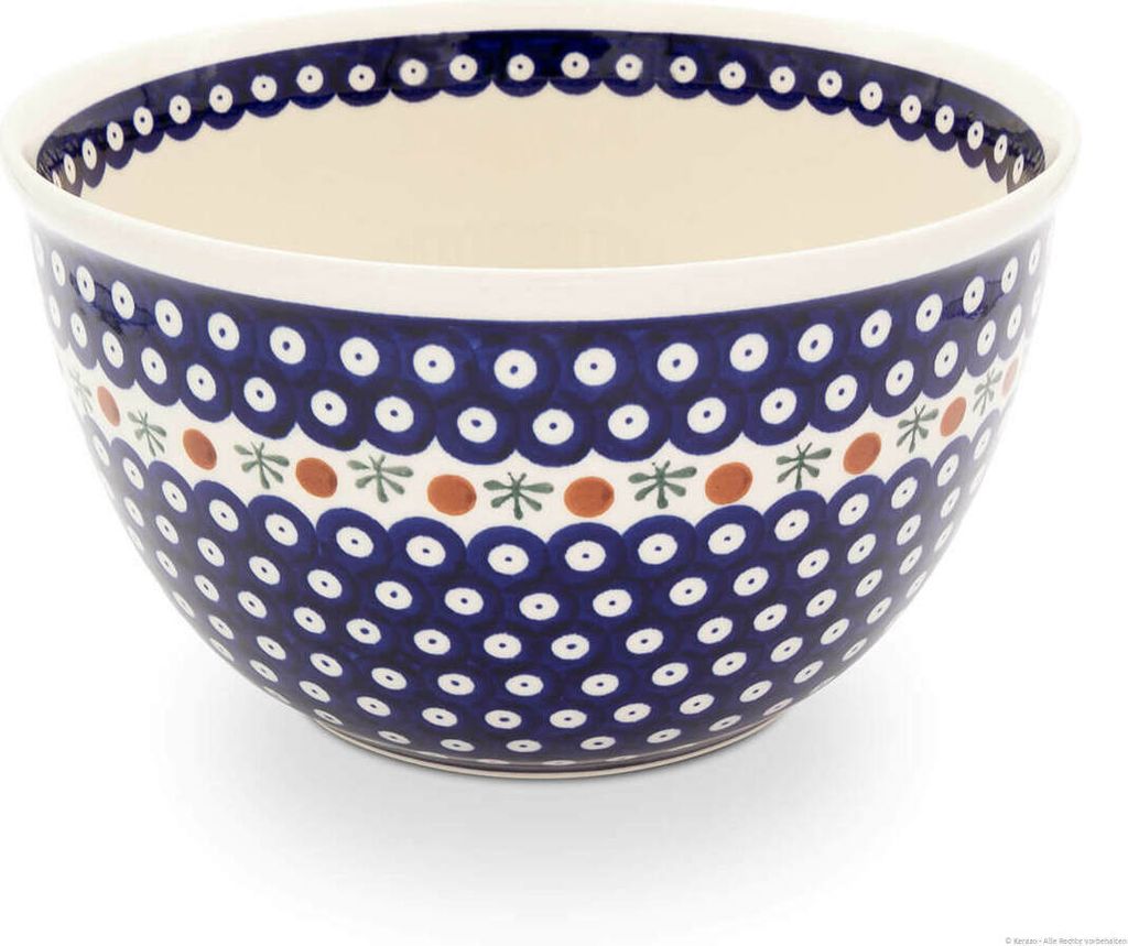 Original Bunzlauer Keramik 4,5 Liter Schüssel Schale XL Ø26,3 cm Salatschüssel Suppenschüssel Beilagenschüssel Obstschale Rührschüssel [Form...