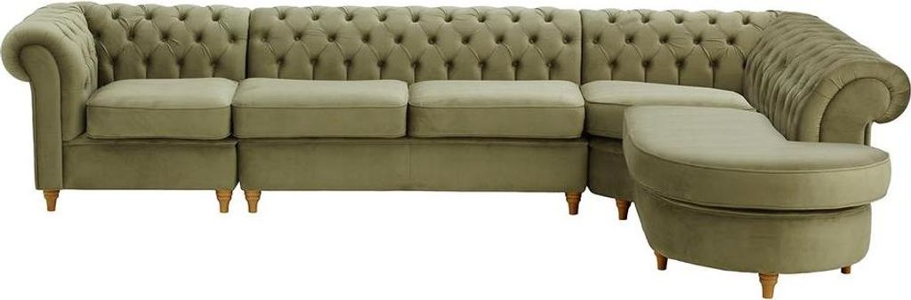 Chesterfield Modul-Ecksofa, rechts-Velluto 3-like oak