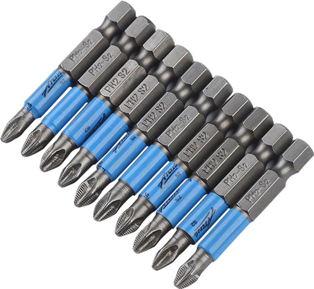 10-teiliges Set rutschfester Kreuzschlitzschraubendreher-Bits aus legiertem Stahl