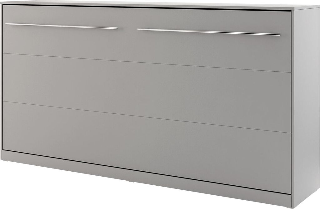 MIRJAN24 Schrankbett Concept Pro II Horizontal CP-06, Wandklappbett inkl. Lattenrost, Schrank mit Klappbett, Fronten in Matt (Farbe: Grau, Größe:...
