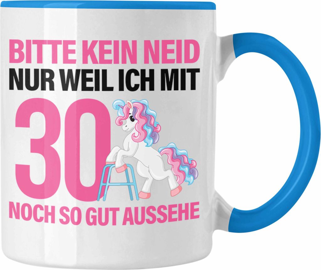 Trendation - 18. Geburtstag Tasse Geschenk Mädchen Geschenkidee Lustig Spruch 18 Geschenke Geschenkideen zum 18 Bday 18er Tochter (Blau)