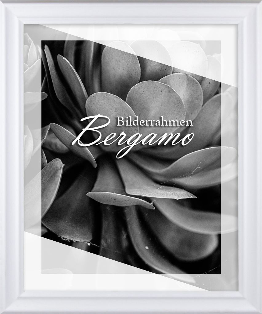 Bilderrahmen Bergamo - 25x25 cm, Weiß Gemasert Nachbildung, 1 mm Kunstglas entspiegelt