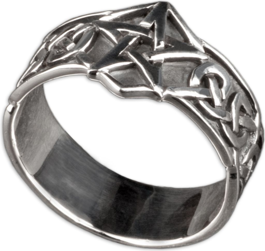 viva adorno Gr. 59 (18,8 mm Ø) Damen Ring Silberring Pentagramm Keltisch 925 Sterlingsilber SR9