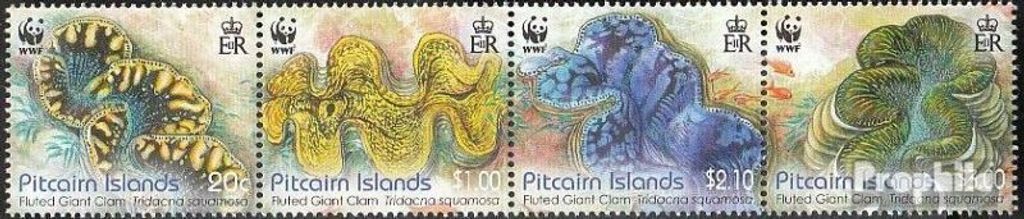 Briefmarken Pitcairn 2012 Mi 865-868 Viererstreifen (kompl.Ausg.) postfrisch Schuppige Riesenmuschel