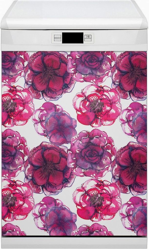 Magnet Folie für Geschirrspüler Magnete Geschirrspüle Magnet für Spülmaschine 45x80 cm Nachbildung - Rote Rosen