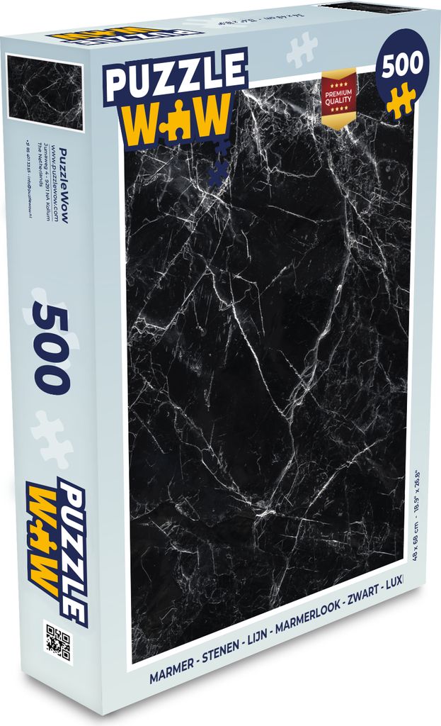 MuchoWow Puzzle 500 Teile Marmor - Stein - Linie - Marmoroptik - Schwarz - Luxus - Denken - Spiel - Toy