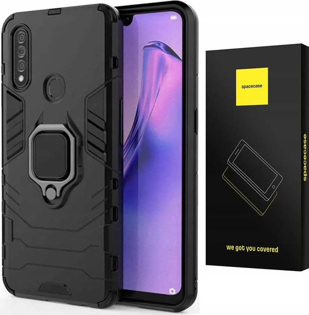 Coque Oppo A31 robuste pour vidéo et voiture SPACECASE X-ring Noire
