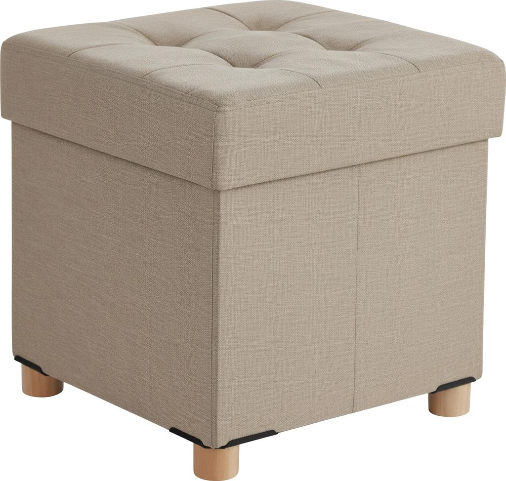 Pouf Relaxdays con vano portaoggetti, imbottito, A x L x P: Immagine del prodotto 