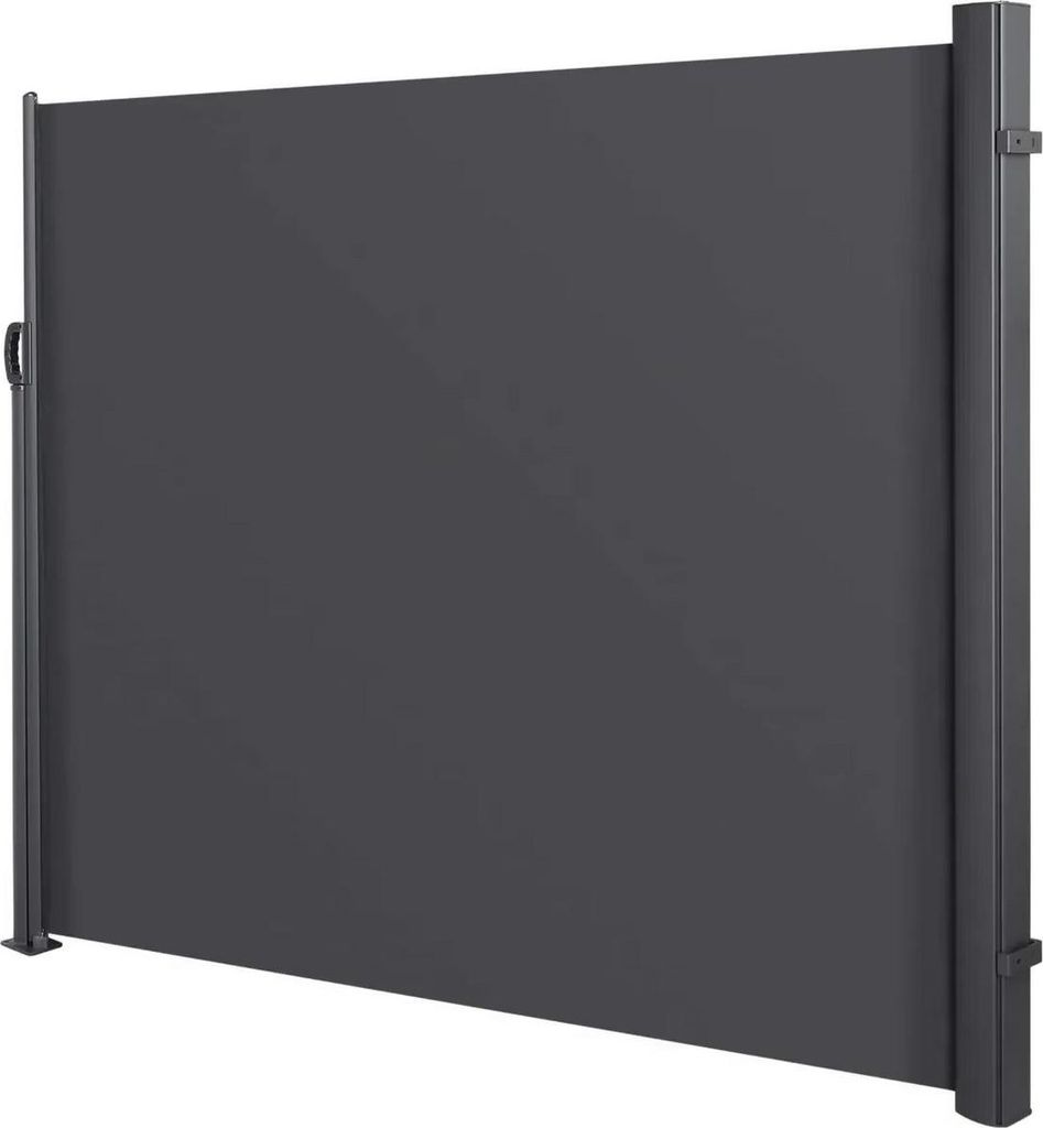 Windschutz Valora ausziehbar – 300 x 180cm – Seitenmarkise für Terrasse – Ausziehbares Terrassenschirm – Camping, Balkon oder Garten – Grau