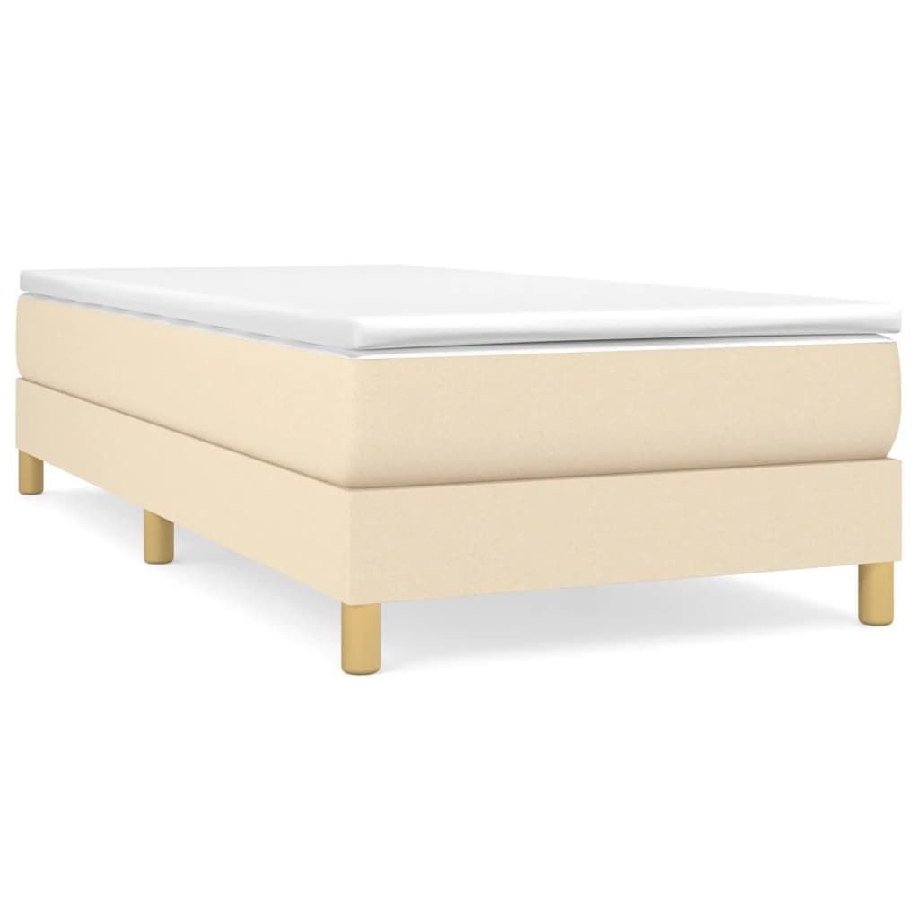 Bettgestell ohne Matratze Creme 80x200 cm Stoff