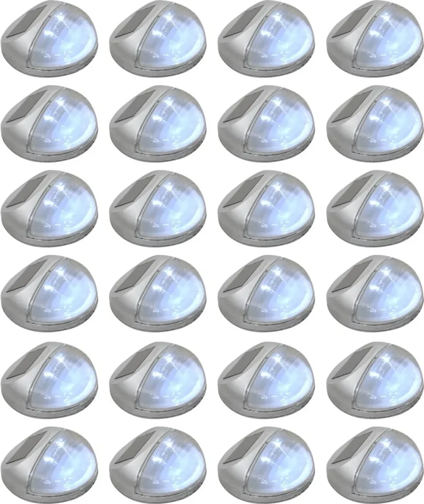 Éclairage solaire extérieur mural lot 24 LED argent pour jardin et cour