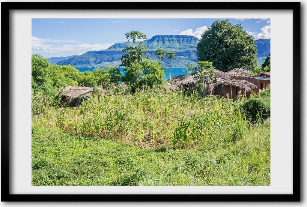 Bild 60x40 MDF-Rahmen, Wandkunst Malawisee