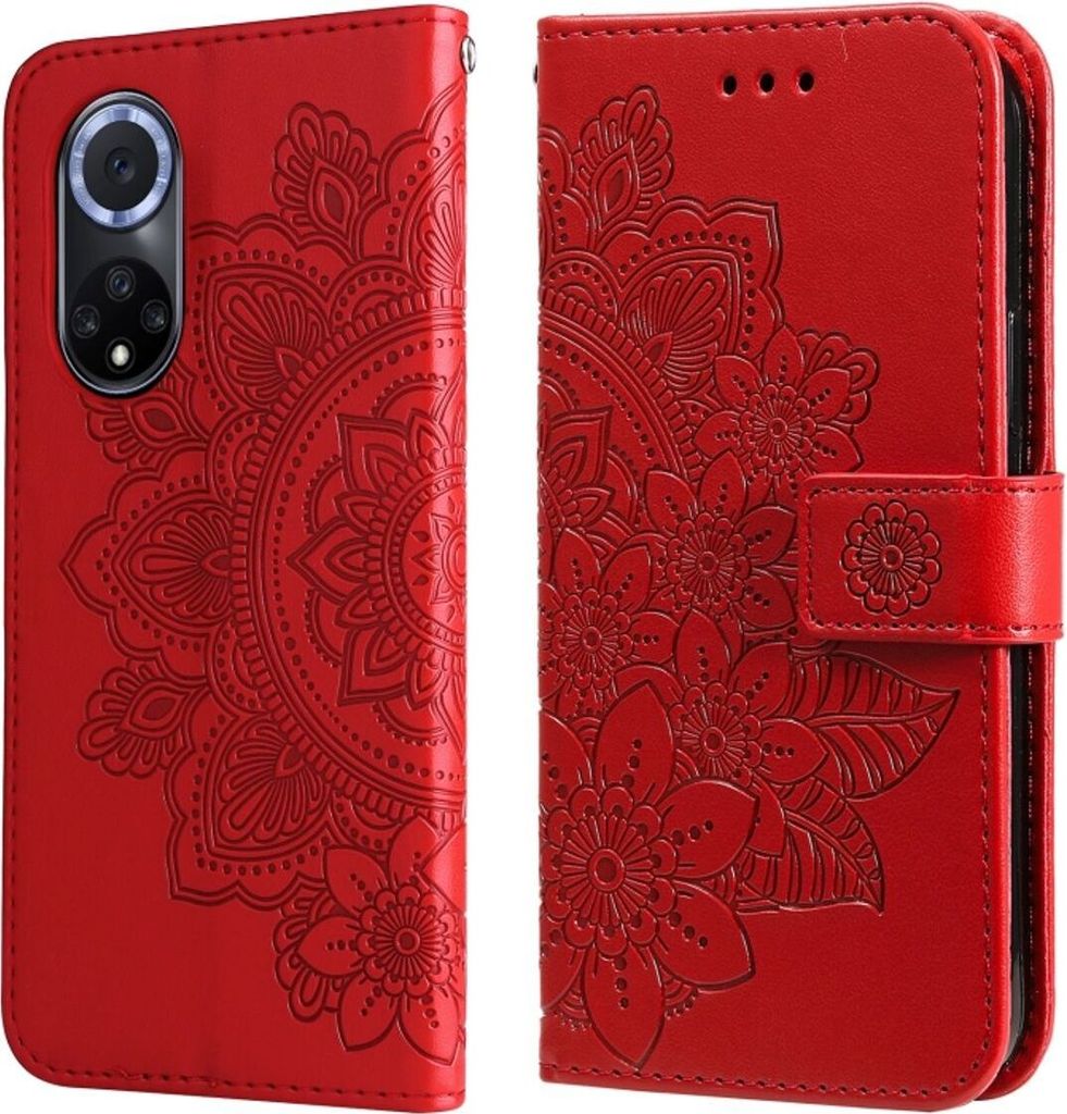 König Design Hülle kompatibel mit Honor Honor 50 Kunstleder Handyhülle - Handy Case Rot