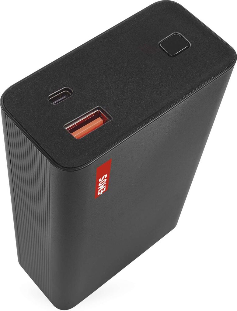 EMOS Powerbank 20 000 mAh NTBF20, mit Passthrough und Fast-Charging 65W PD - USB-C / USB-A-Port inkl. Kabel - für Tablet, Laptop, schwarz, B0560B