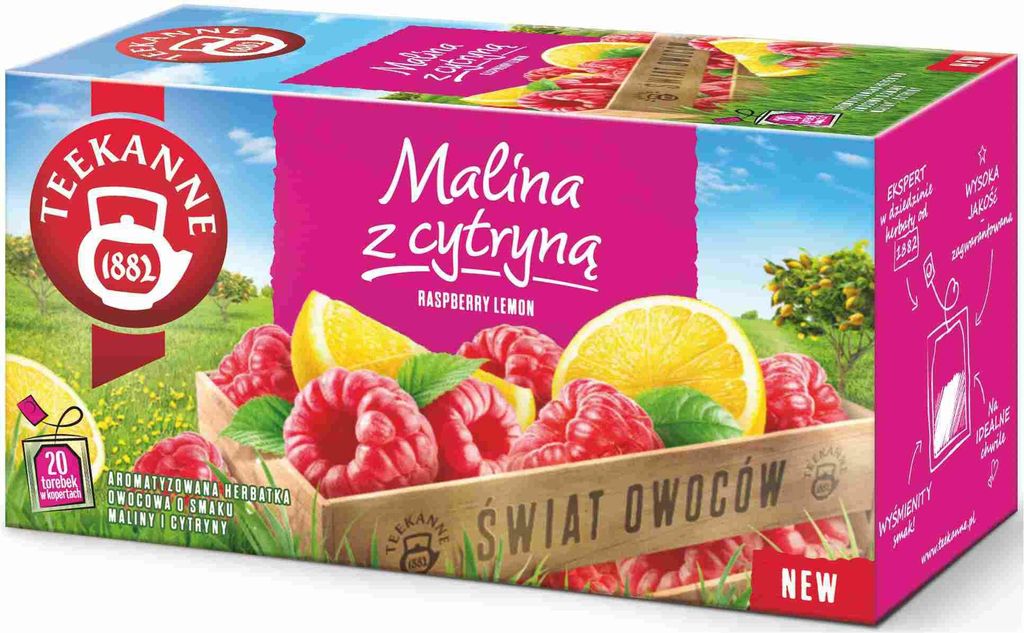 Herbata owocowa Malina Cytryna Teekanne 20 torebek Produktbild 