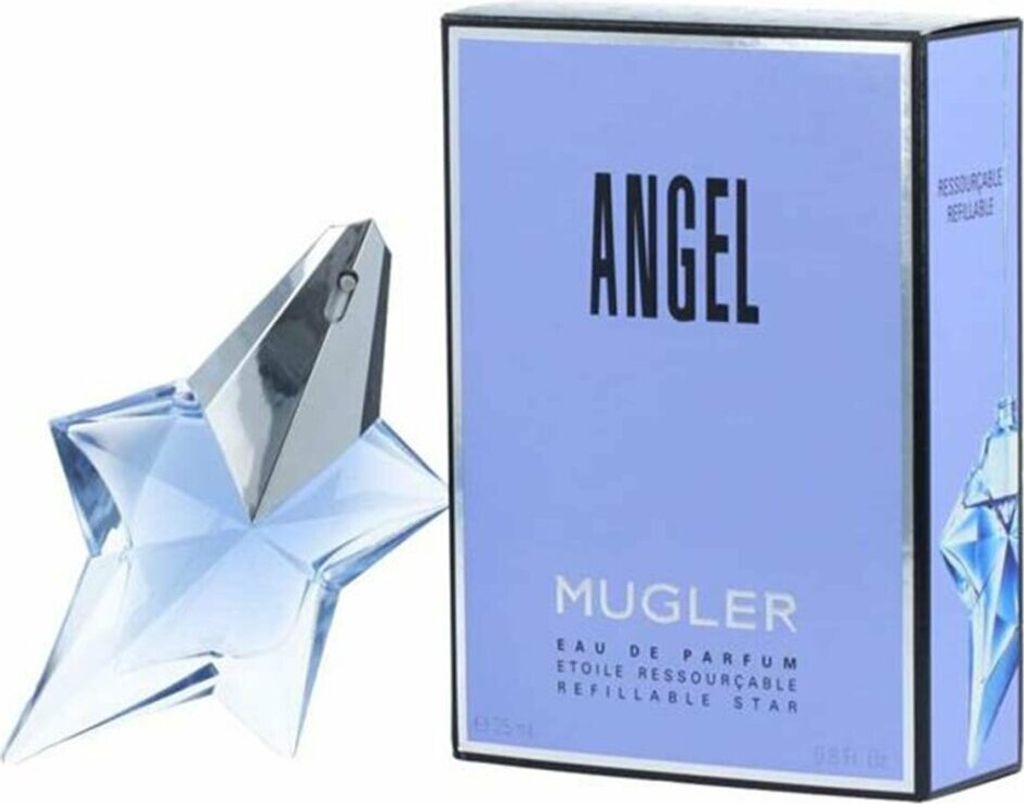 A perfume bottle and its box are displayed side-by-side.