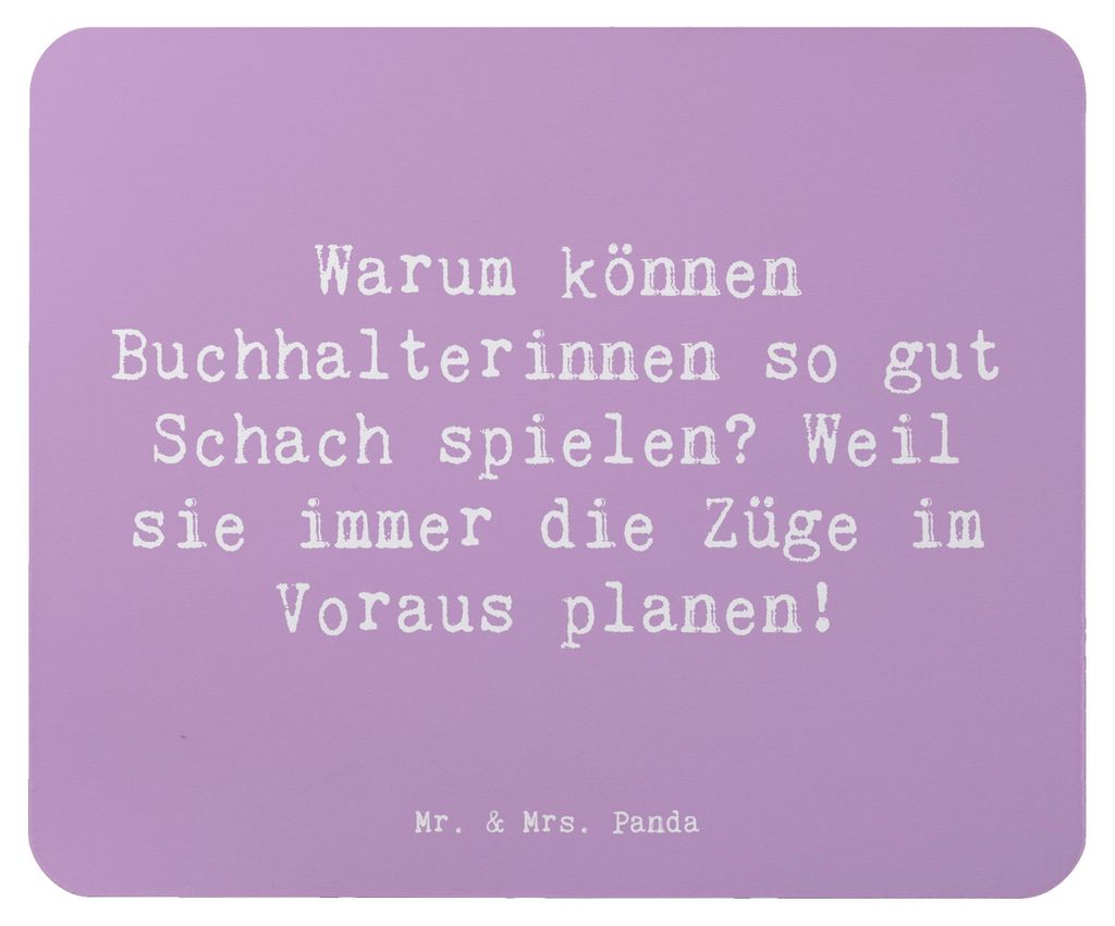 Mr. & Mrs. Panda Mousepad Spruch Buchhalterin Schachmeisterin - Lavendeltraum - Geschenk, Mauspad, taktisches Denken, computer, laptop, Voraussicht...