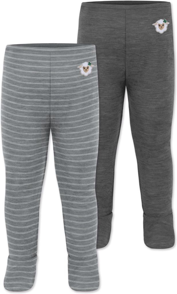 normani 2er Pack Baby Merino Unterhose mit Füßen