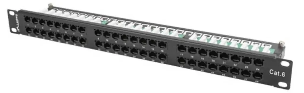 Patch Panel 1U 48 Ports Cat6 Lanberg PPU6-1048-B Rackable 19''