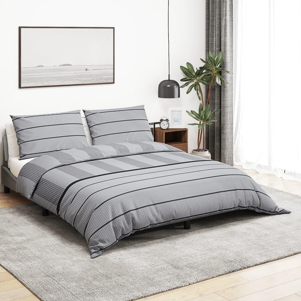 Vidaxl -Duvet -Überraschungs -Set 220x240 cm Baumwollgrau Zdjęcie produktu 