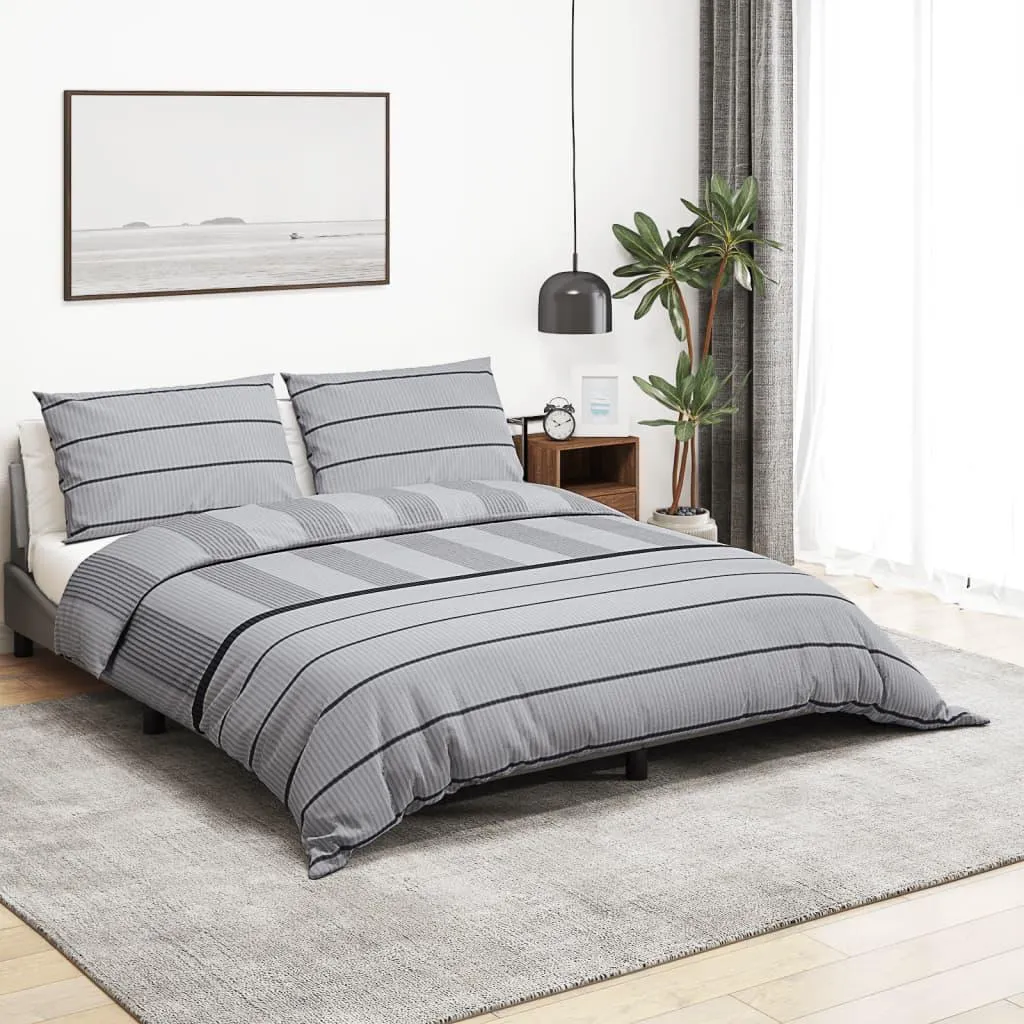 Parure de lit Coton 240x220 gris confortable - Finis les draps raides