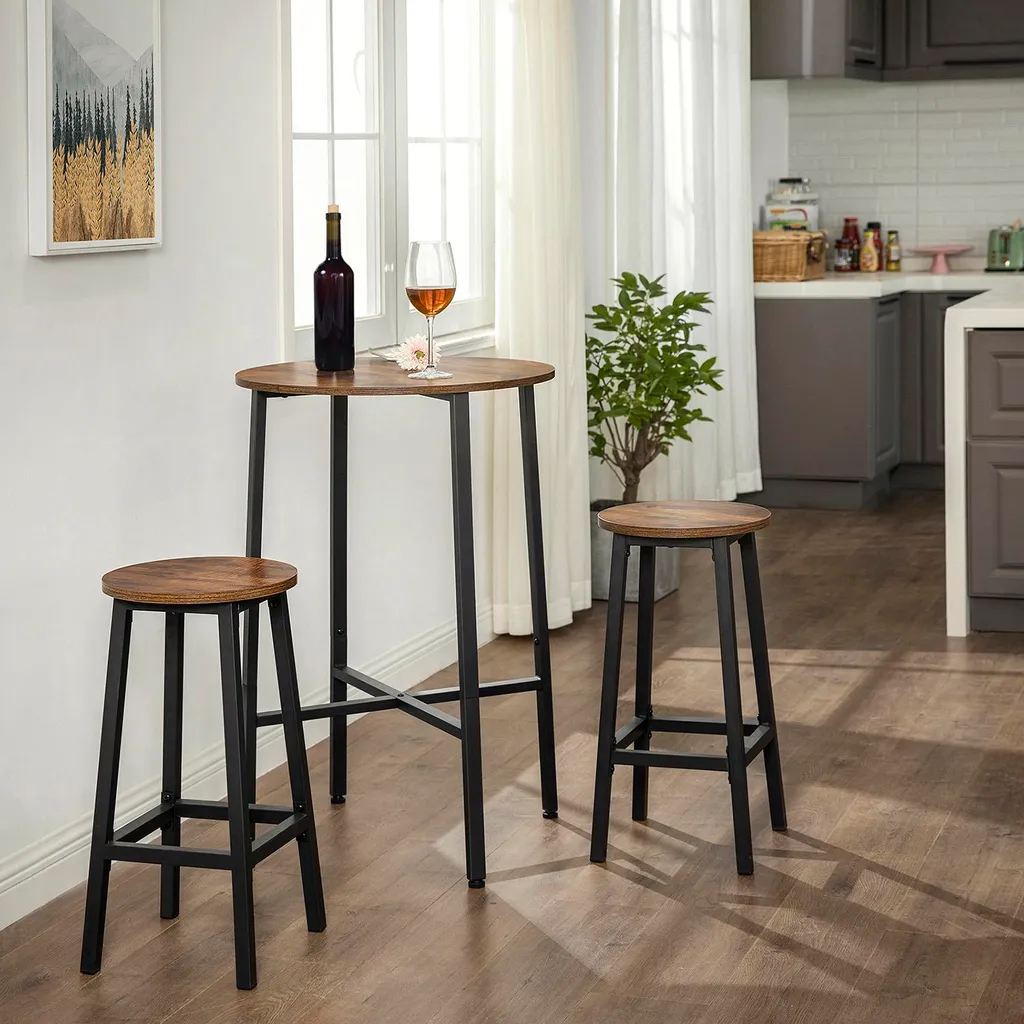 Tabouret de bar avec structure en acier noir robuste - Modèle ST-850 - 2