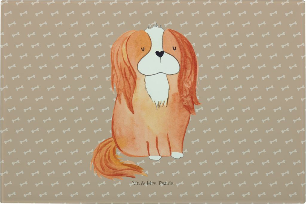 Mr. & Mrs. Panda Hackbrett Hund Cavalier King Charles Spaniel - Hundeglück - Geschenk, Sprüche, Glas Schneidbrett, Hundeliebe, Schneidebrett Aus,...