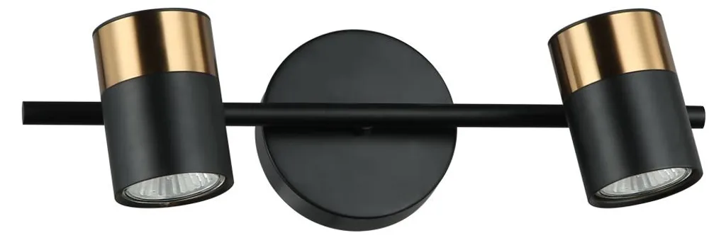 Applique Double Diffusion ELICE Métal Noir et Bronze Brossé Italux