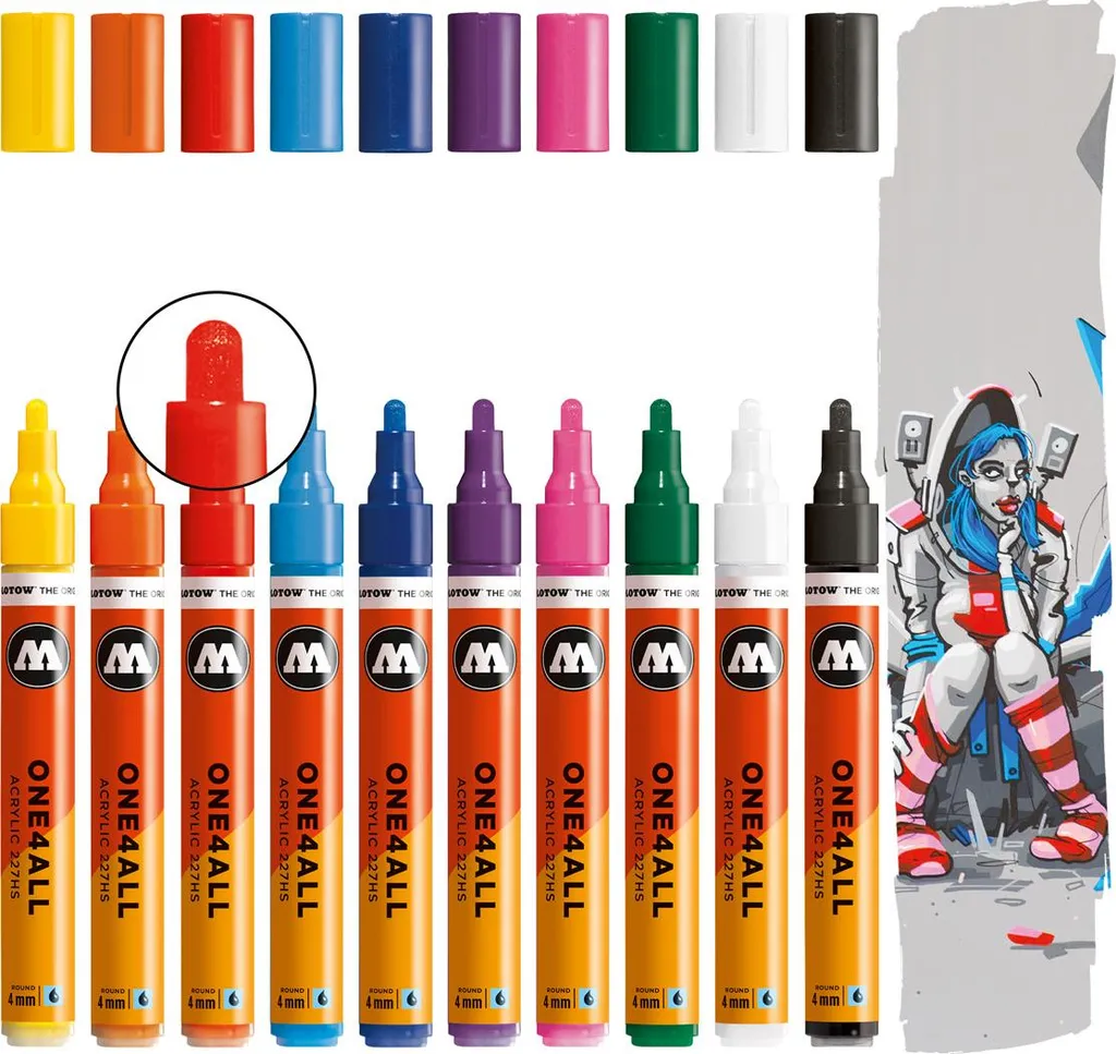 Kit 10 Marqueurs Molotow ONE4ALL 227HS 4mm pour Customisation et Art - 6