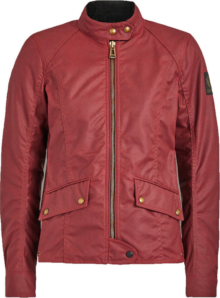 Belstaff Antrim Damen Motorrad Wachsjacke, rot, 40