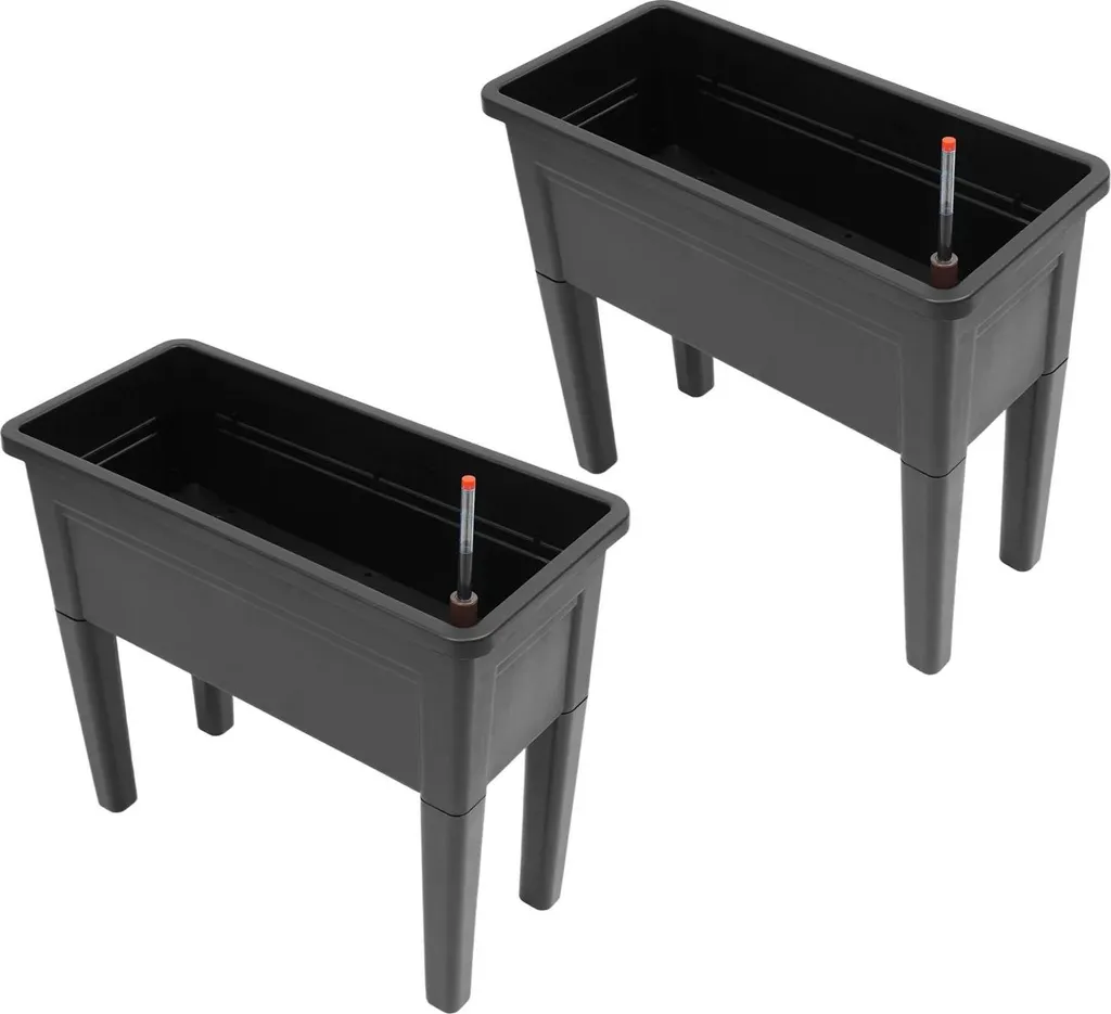 Jardinière rectangulaire pour balcon et terrasse lot de 2 bacs extérieurs
