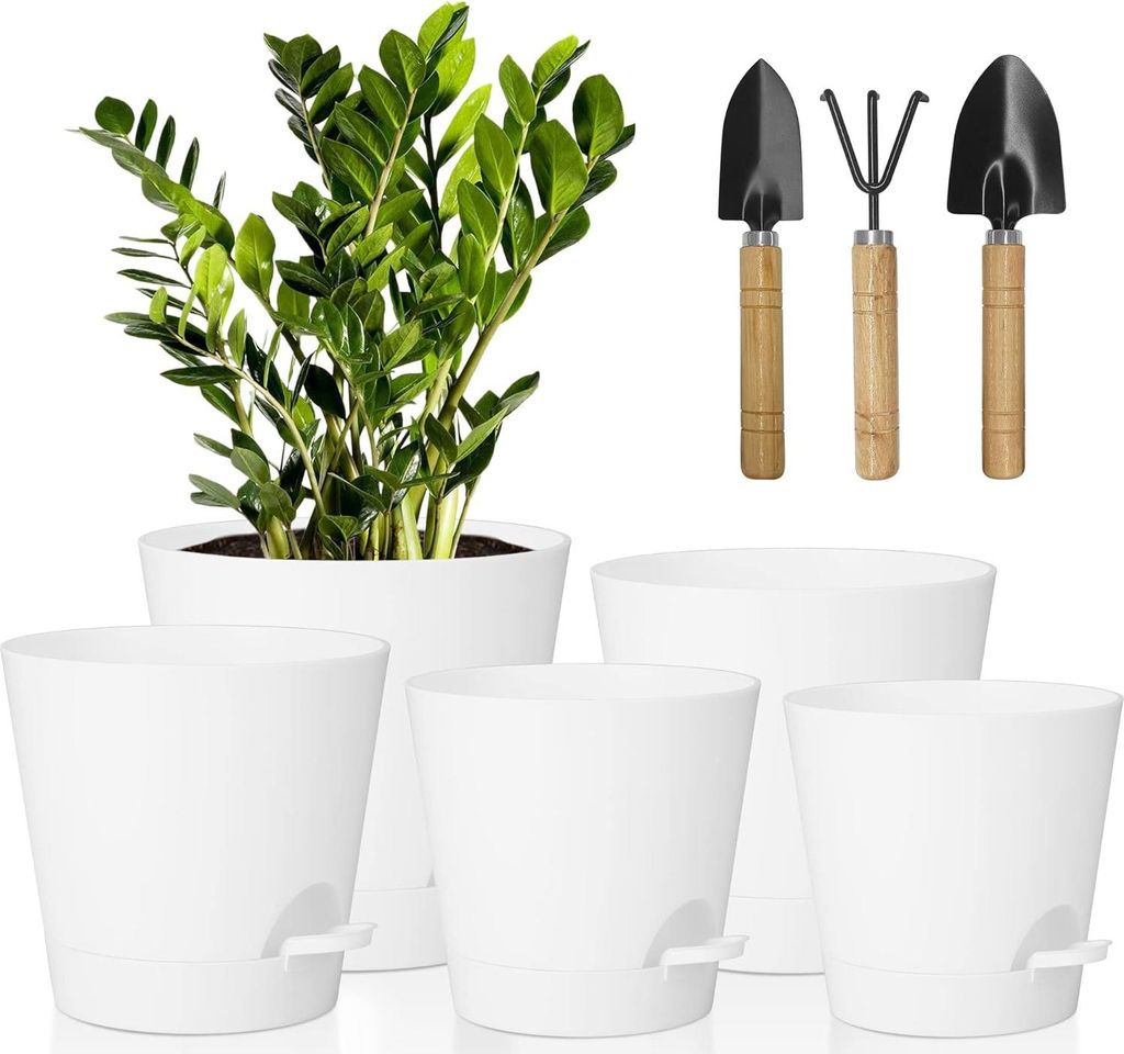 Pflanzenbehälter - Selbstbewässernde Blumentöpfe Modern Dekorativ Weiß