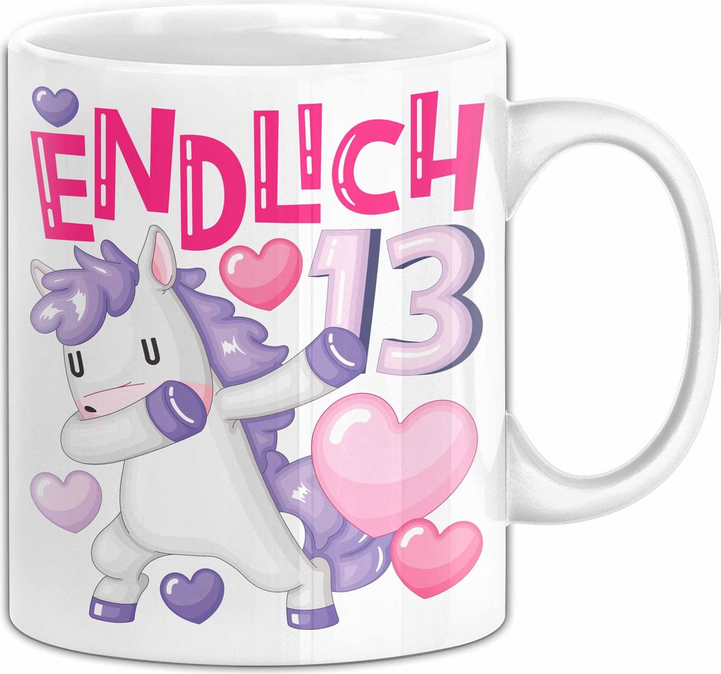 13. Geburtstag Geschenk Tasse Becher Mädchen Einhorn Produktbild 